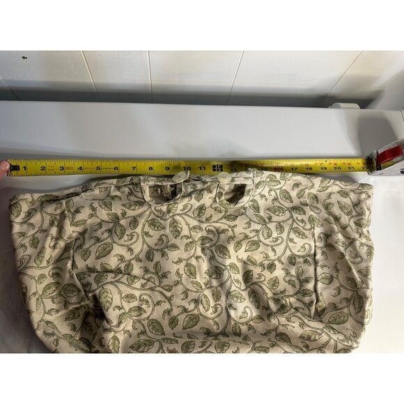 VTG Longaberger Basket Liner Green Leaf Ornate Vine Pattern 22"x11" Fabric - Picture 4 of 5